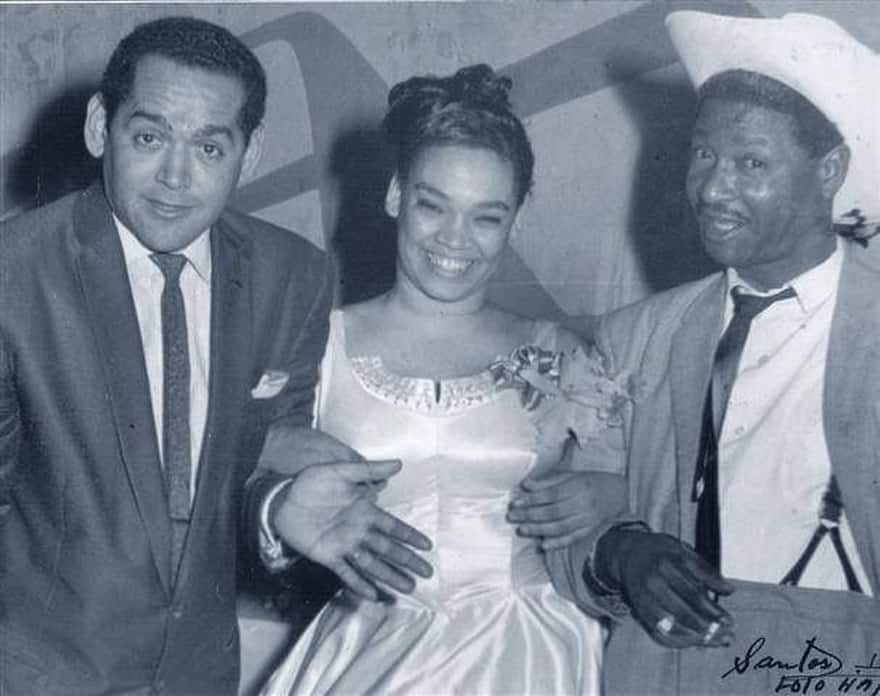 Pacho Alonso, la Lupe y Benny Moré en 1959