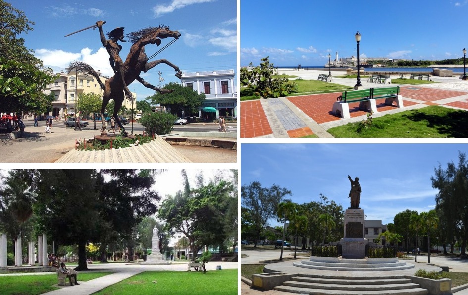 4 parques de La Habana
