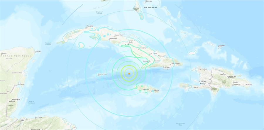 Sismo de magnitud 7,7 sacude el Mar Caribe entre Cuba y Jamaica