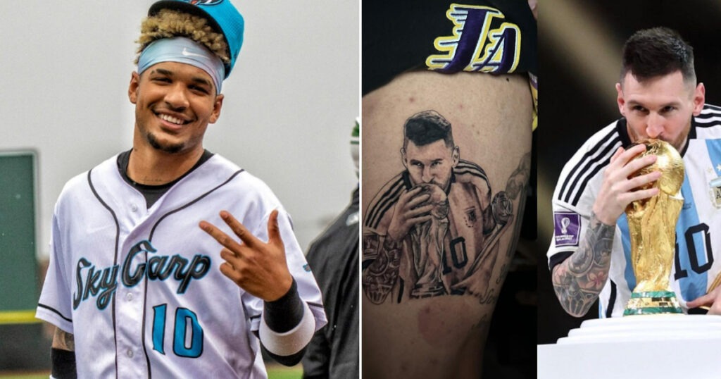 El mejor de la historia”: pelotero cubano Víctor Mesa Jr. se tatúa a Messi  - Todo Cuba