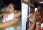Cubana sorprende a sus padres en su regreso a la isla